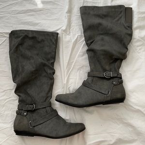 Grey Boots - Wide Calf